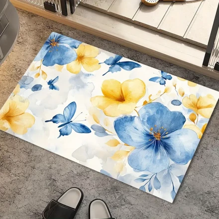 Rubber Stove Top Cover, Floral Pattern, Waterproof, Heat Resistant, Multifunctional, Multi-Purpose, Easy to Clean, with Stove, Washing Machine, Dryer and Ironing Mat Protection, for Electric Glass Stove
