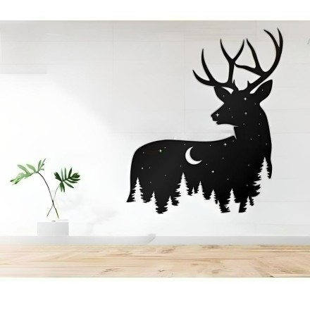Wall Art with a Deer at Night