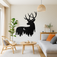 Wall Art with a Deer at Night