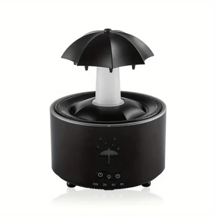 Rotatable Rain Cloud Aroma Diffuser with 7-Color Lighting & Timer - Essential Oil Compatible, Perfect for Relax & Home Ambiance, Air Humidifier, Raindrop Decompression, Atmosphere Lighting