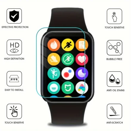 2pcs Tempered Glass Screen Protector for Xiaomi Band 8 Pro - 9H Hardness, Waterproof, Sport & Fitness Compatible, Smooth Finish, Durable Protection