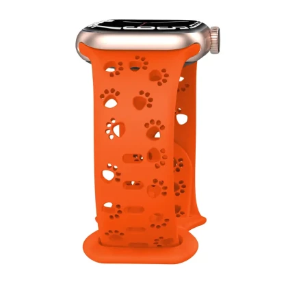 Silicone Animal Paw Print Watch Band, Water-Resistant, Soft & Breathable, Casual Style, Compatible with Apple Watch Series 1-9, SE, Ultra, Ultra 2, S10, Buckle Included