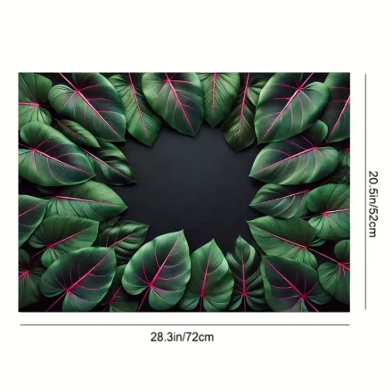 1pc Monstera Leaf Pattern Stove Cover Pad - Anti-Slip, Polyester, Dark Green and Pink Tropical Design, Vibrant Kitchen Accessory for Home Decor, Kitchen Decor Accessory|Tropical Kitchen Theme|Durable Kitchen Item, Stove Top Cover