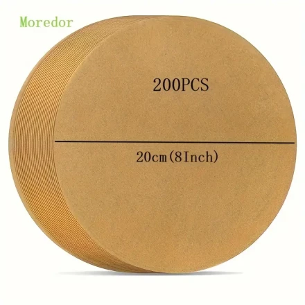 20Cm Round Paper Mats Without Holes, Round Non-Stick Baking Parchment for 8-Inch (20Cm) Cake Pans, Non-Stick Liners for Baking, Grilling, Steaming, Microwave, Air Fryer, Baking Tools, Kitchen Gadgets, Kitchen Accessories, Home Kitchen Items.