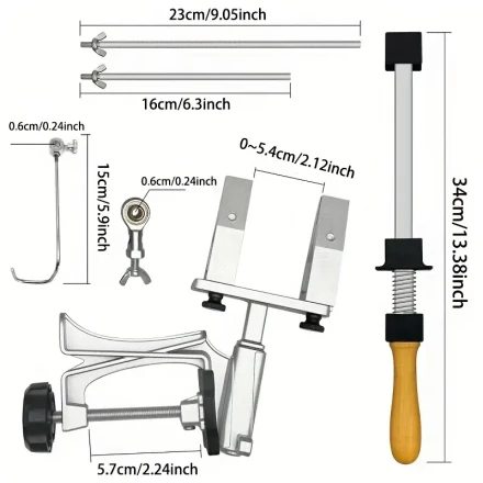 1pc RX009 Professional Knife Sharpener Set - 360° Rotatable Design, Adjustable Angle, Durable Stainless Steel, Suitable for Various Kitchen and Outdoor Knives, Manual Iron Construction, No Battery Required