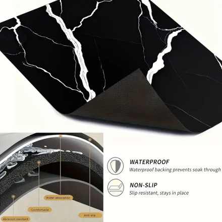 A Single Piece, Featuring a Timeless Black Design with a White Cracked Anti-Slip Hood, Measuring 28.3 by 52.07 cm, Made from Heat-Resistant And Scratch-Resistant Synthetic Material, Ideal for Flat Top Stoves, Decorative Mats for Home Kitchens, And Stoveto