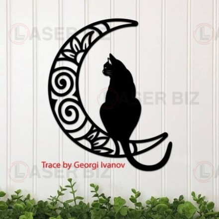 Wall Art with a Cat on the Moon