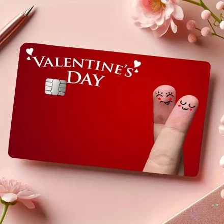 2pcs Ultra-thin Valentine's Day, Love, Couple Design Stickers - Waterproof, Scratch-resistant and Non-slip Credit Card, Key Card Stickers | Fashionable PVC Material
