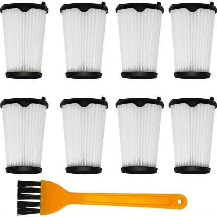 8pcs High-Efficiency HEPA Filters with Bonus Cleaning Brush - Compatible with Electrolux Ergorapido & PureAdvantage Stick Vacuum Models EHVS2510AW, VS3510AR (Standard & Pet Versions) - Captures 99% of Dust, Dirt & Pet Hair, Easy to Clean, Durable Design, 