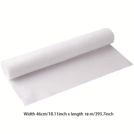 1 Roll - High-Temperature Resistant Non-Woven Range Hood Filter Sheet, 18.11x196.85/393.7in - Easy Install Grease & Smoke Guard Mesh for Kitchen Safety