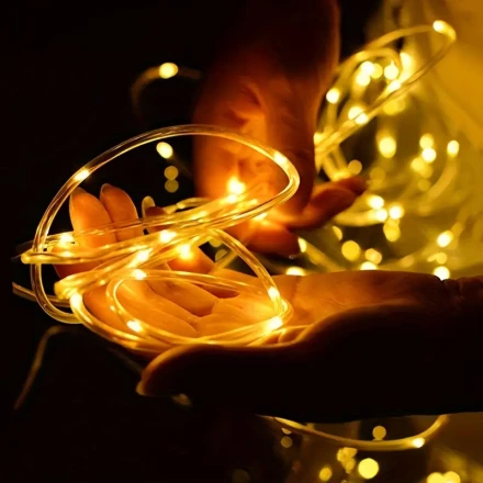 Solar Tube Lights With 8 Modes, Outdoor Decorative Tube Lights, Leather Tube Lights String Courtyard Christmas Holiday Decorative Lights Eid Al-Adha Mubarak