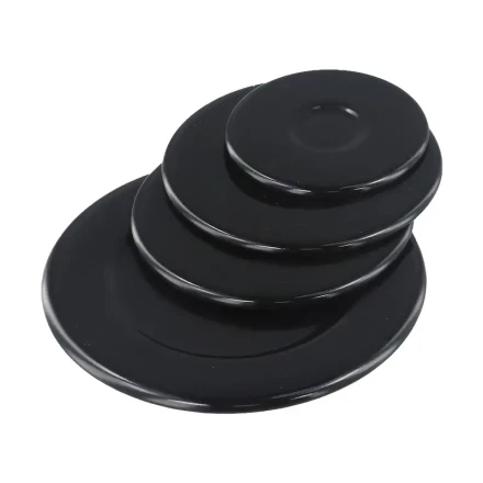 4pcs SABAF Aluminum Alloy Gas Stove Burner Covers - Sleek Black, Durable & Easy to Clean, Perfect for Home Kitchen Use