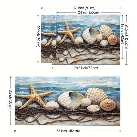 Rubber Beach and Shabei Net Rope Cooktop and Washing Machine Top Protector, Stylish and Practical, Protective Rug in Various Sizes, for Home Decor