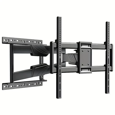 1pc VESA Compatible Full Motion TV Wall Mount Bracket, 600x400mm, 32-75 inch, 90° Swivel, 79.83 KG Capacity, Carbon Steel Construction, Wall-Mounted Installation