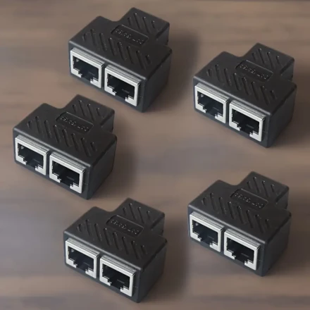 5-Pack RJ45 Network Switch Splitters, Ethernet 3-Way Splitter, Uncharged, Application Control, Amazon Alexa Compatible, No Battery Required