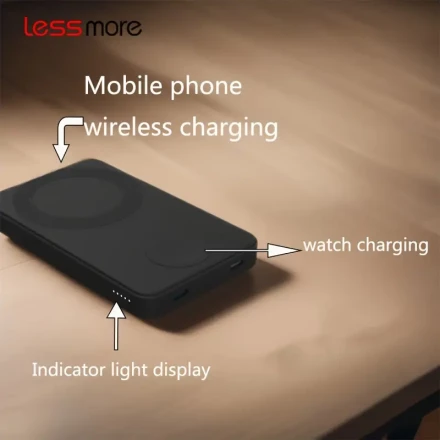 Lessmore 10000mAh Foldable and Portable Magnetic Wireless Power Bank Multi-Port Compatibility for iPhone/Android, Ideal for Gifts & Outdoor Emergency Available in a variety of colors