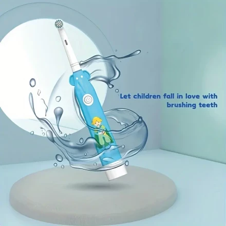 Groggii Youngsters' Electric Toothbrush with Fun Cartoon Designs - Safe Round Head, Battery-Powered (Batteries Not Included), Perfect Birthday Gift for Youngsters