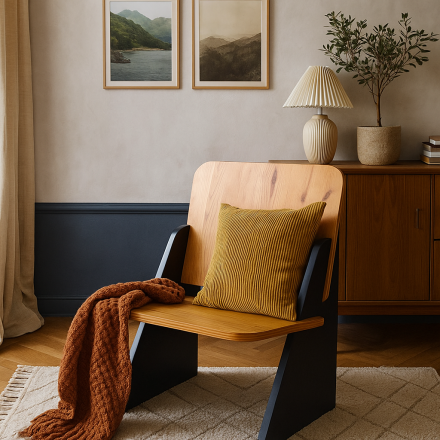 Chair with triangular legs