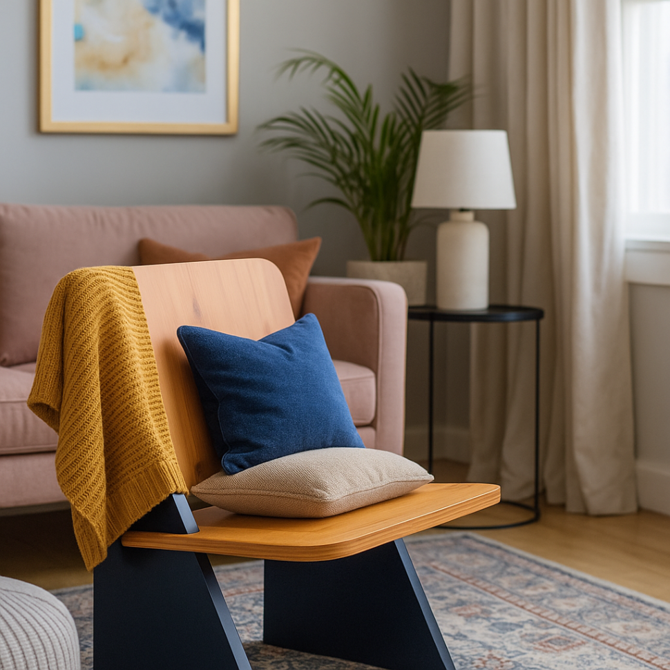 Chair with triangular legs