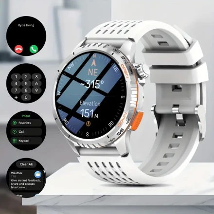 3.63cm GPS Smartwatch, with Wireless Calling, 100+ Customizable Watch Faces, Multi-Sport Modes, USB Charging, 300mAh Lithium Polymer Battery, AI Voice Control, for Compatible with Phones