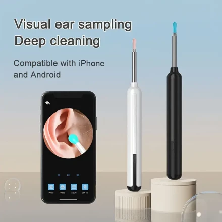 Ear Wax Removal Tool With Camera, HD Smart Visual Ear Cleaner With 6pcs Ear Spoon WiFi Ear Camera For IPhone & For Android Ear Wax Removal Kit For Ear Cleaning