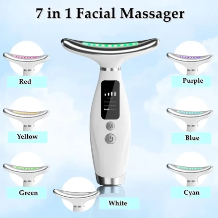 1pc Dolphin-Shaped 7-in-1 Facial Massager, USB Rechargeable Skin Care Tool with Lithium Polymer Battery, Unscented Portable Design for Women - Ideal Mother'S Day Gift