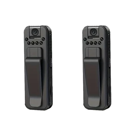 This Set Includes Two Night Vision Cameras with a Back Clip, Featuring a Built-In 500Mah Battery for Extended Use, Capable of Shooting in 1080P Resolution, And Effectively Capturing Images in Both Daylight And Darkness (Note That a Memory Card Is Required