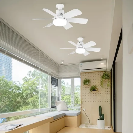 2-Pack Smart Ceiling Fan Lights with Remote Control, LED Energy-Saving Fan Lamp, Adjustable Color Temperature & Speed, Easy Installation E26/E27 Screw Base, Multi-Functional for Living Room, Bedroom, Dining, Kitchen, Study - Indoor Use, Ceiling Mount, Non