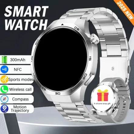 2025 new smartwatch, sports smartwatch, sports trajectory, compass, sports mode, wireless calling, suitable for iPhone and Android, perfect gift choice