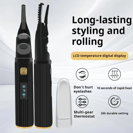 USB Rechargeable Electric Eyelash Curler, 3-level Temperature Adjustment, Long-lasting Express Heating, Portable Handheld Heated Eyelash Styling Tool, Girls' Date Essentials