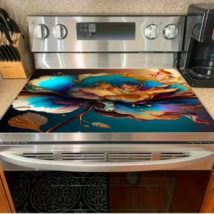 1pc Artistic Style Gas Stove Protector - High Temperature Resistant and Scratch Resistant, Stylish and Easy to Clean, Adding Color to the Kitchen