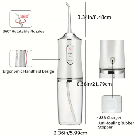 Professional Cordless Portable 3 Modes 4 Nozzle Upgrade Rechargeable Water Flosser Dental Teeth Cleaning