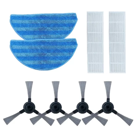 1 Set Robot Vacuum Cleaner Accessories - Compatible with Automated Floor Cleaners, Includes Nylon Mopping Cloth, TPU Side Brushes, Acrylic & Polyester HEPA Filters, No Battery Required