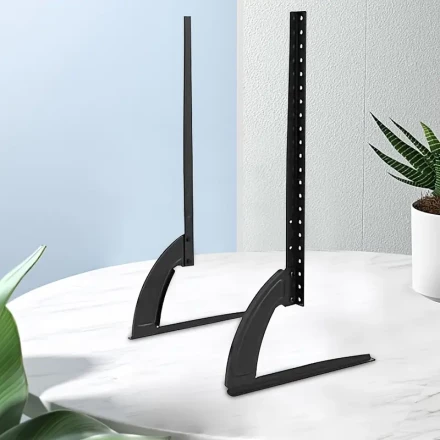 TAVR Desktop TV Stand for 27-65" LCD LED Flat/Arc Screens - Adjustable Height, Sturdy Iron Base withstands 39.92 KG, VESA 800x500mm, Sleek Black Design for Modern Home Entertainment