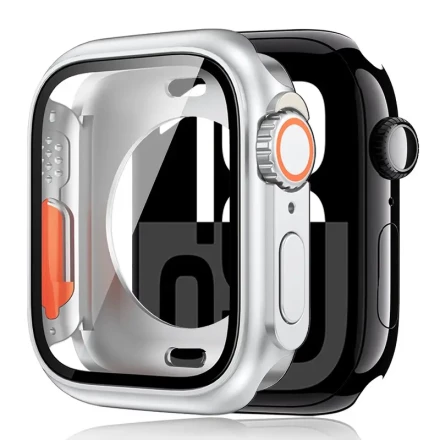 Protector Case for Apple Watch Series 10 9 8 7 6 5 4 SE 46mm 42mm 45mm 44mm 41mm 40mm Screen Protector Case, [Looks Like Ultra Protector Case] Front and Rear Cover Protector Case for iWatch 46mm 42mm (Titanium for iWatch 46mm 42mm)