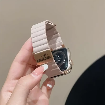 Custom Engraved Magnetic Smartwatch Band, Compatible with iWatch Series 6/SE/7/8/9/10, Acrylic Clasp, Non-Water Resistant Replacement Strap, Ideal for Father'S Day & Holiday Gifts