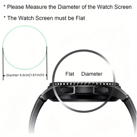 3pcs Tempered Glass Screen Protector for 2.39cm to 4.6cm Round Smart Watch - Anti-Scratch, Fingerprint-Resistant