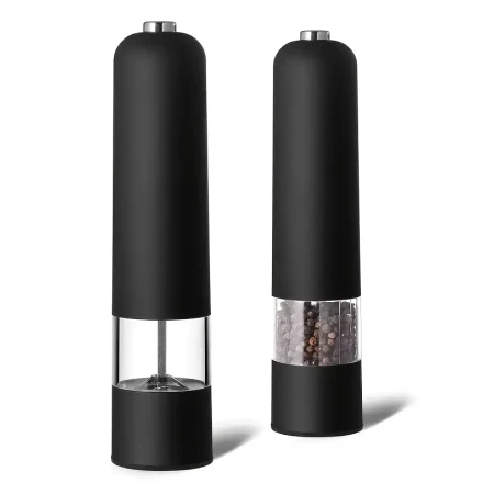 2pcs home kitchen battery pepper grinder, electric grain grinder, compact, convenient, multi-functional, easy to carry, special for Christmas gifts.