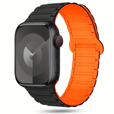 1pc Shiyu Magnetic Silicone Sport Band for Apple Watch, Water-Resistant Replacement Wristband with Strong Magnet Link, Compatible with iWatch Series 1-10, SE, Ultra - Soft Silicone Strap for Men and Women