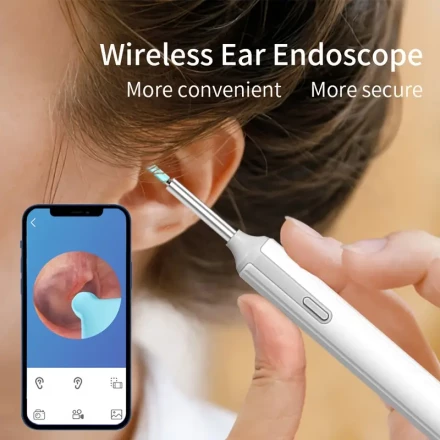 Earwax Removal Tools, 8pcs Ear Care Set, Earwax Cleaner with Camera, Earwax Removal Kit with Light, Ear Camera Equipped with 6 Ear Scoops, Earwax Cleaner Compatible with Ios And Android, 1080P HD Otoscope, Valentine'S Day Gift, Holiday Gift, Birthday Gift