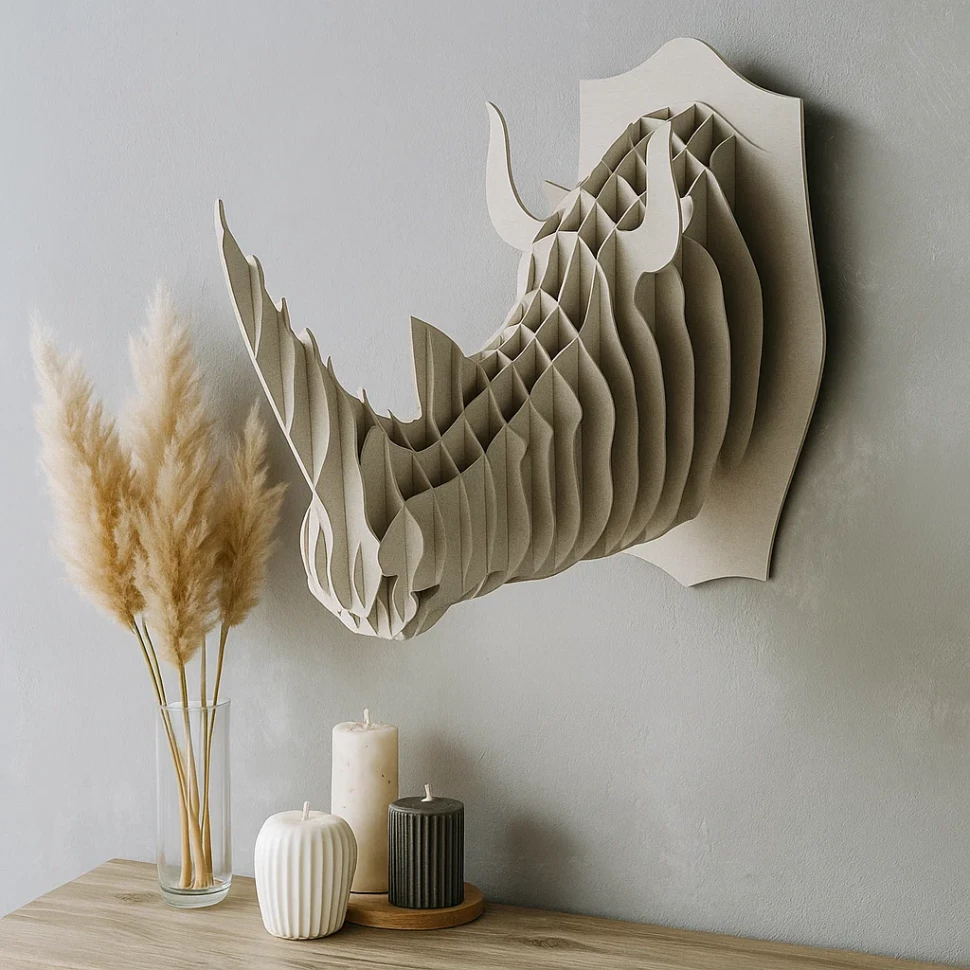 3D Rhino Wall Art