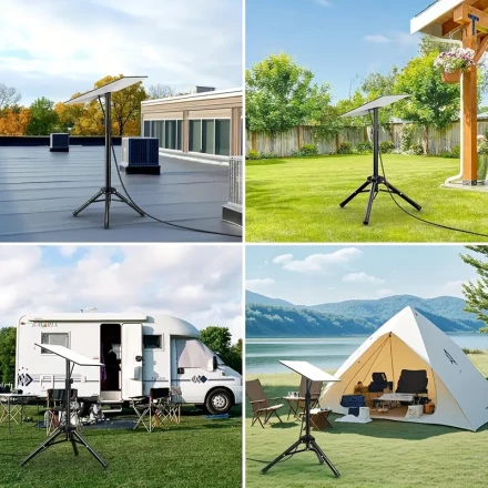 Starlink Gen 3/V4 Adjustable Tripod Stand, Stainless Steel Heavy Duty Mount, 60.96-137.16 cm Range, with Slide-in Pipe Adapter, Compatible with Standard Kickstand Dish for Outdoor Use