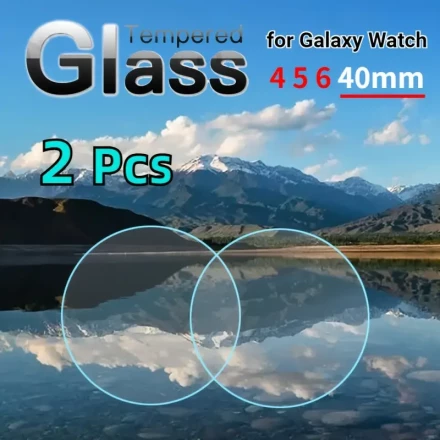 2-Pack Tempered Glass Screen Protector for Galaxy Watch 4/5/6 40mm - 9H Hardness, Anti-Scratch, Bubble-Free Installation, High Definition Clarity, Fingerprint Resistant