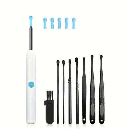 Winter Ear Wax Removal Kit with Camera & Light - Rechargeable Lithium Battery Ear Cleaner, Easy to Use Home Tool for Safe Earwax Extraction, Ear Cleaning Accessories | Modern Ear Cleaning | Rechargeable Battery