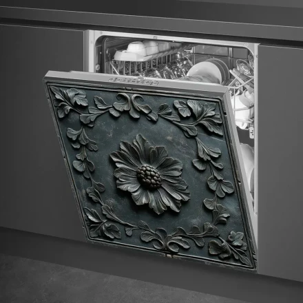 A 2D Vintage Floral Pattern Vinyl Magnetic Dishwasher Cover - Reusable, No Power Needed, Perfect for Decorating Refrigerators, Washing Machines, And Cabinets, Decorative Cover | Floral Pattern Cover | Durable Decorative Sticker