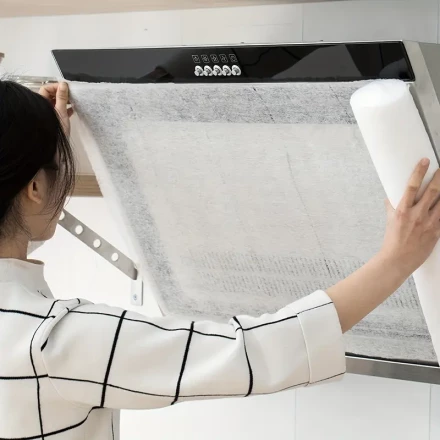 10.0meter Long Range Oil-absorbing Paper, Engine Hood Filter, Grease Filter, Anti-oil Sticker, Anti-smoke Paper, White, for Range Hood, Kitchen Exhaust Fan Accessory