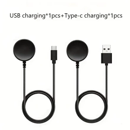 2pcs Combination Pack Charger for Galaxy Watch, for USB and Type-c connector, for Galaxy Watch Ultra/7/6/5/4 Charger Cable Dock USB Replacement for Galaxy Watch 7/6/6 Classic/5/5 Pro/4/4 Classic/3/Active 2/Active