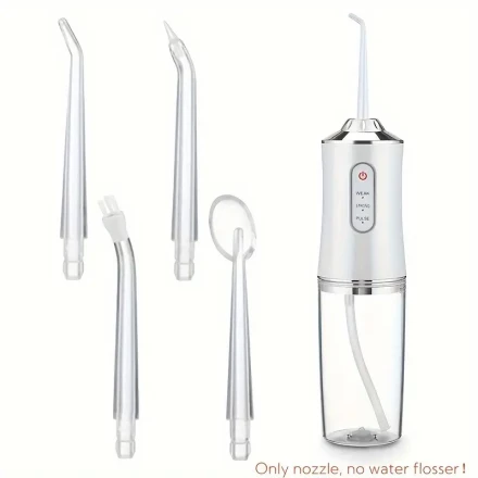 4pcs Water Flosser Replacement Tips - Fit for Oral Irrigators, Includes Standard, Orthodontic, Plaque & Tongue Cleaner Attachments, Unscented