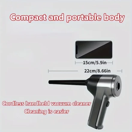 3-in-1 Cordless Vacuum Cleaner with Blow & Suction - High-Quality 4000mAh Batteries, USB Rechargeable, Ideal for Home & Car Dust Removal
