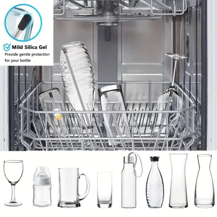 10pcs 8.54inch Dishwasher Drain Rack, Glassware Cutlery Drain Stainless Steel Replacements+ 1pc 7.87inch Detail Brush, Suitable For Ordinary Dishwasher Dish Basket Set